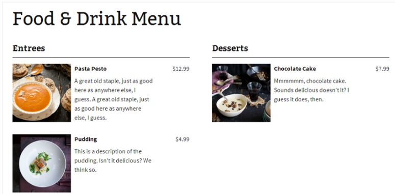 Five Star Restaurant Menu plugin wp