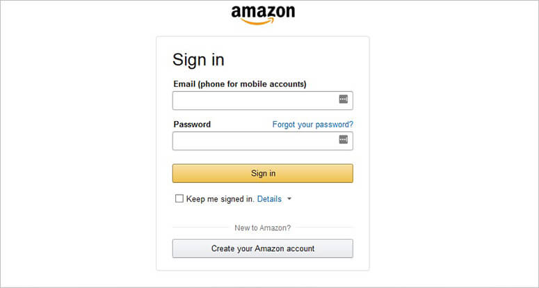 login programa de afiliados da Amazon