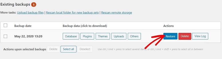 Como restaurar o WordPress a partir do backup como restaurar um site WordPress a partir de um backup