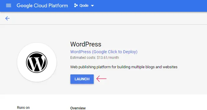 Google-Cloud-WordPress começar