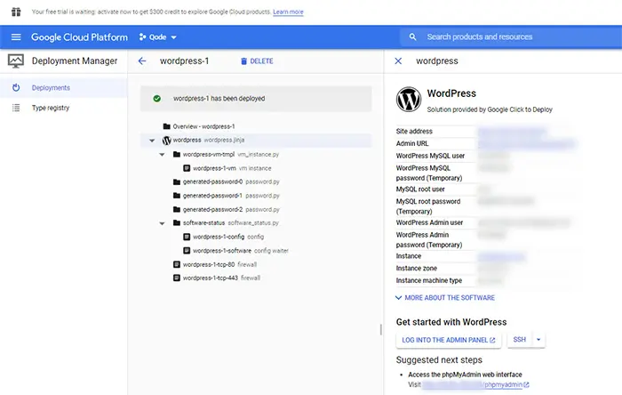 Google-Cloud- credenciais do MySQL