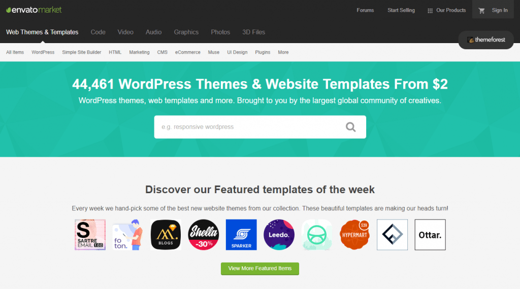 ThemeForest wordpress themes premium