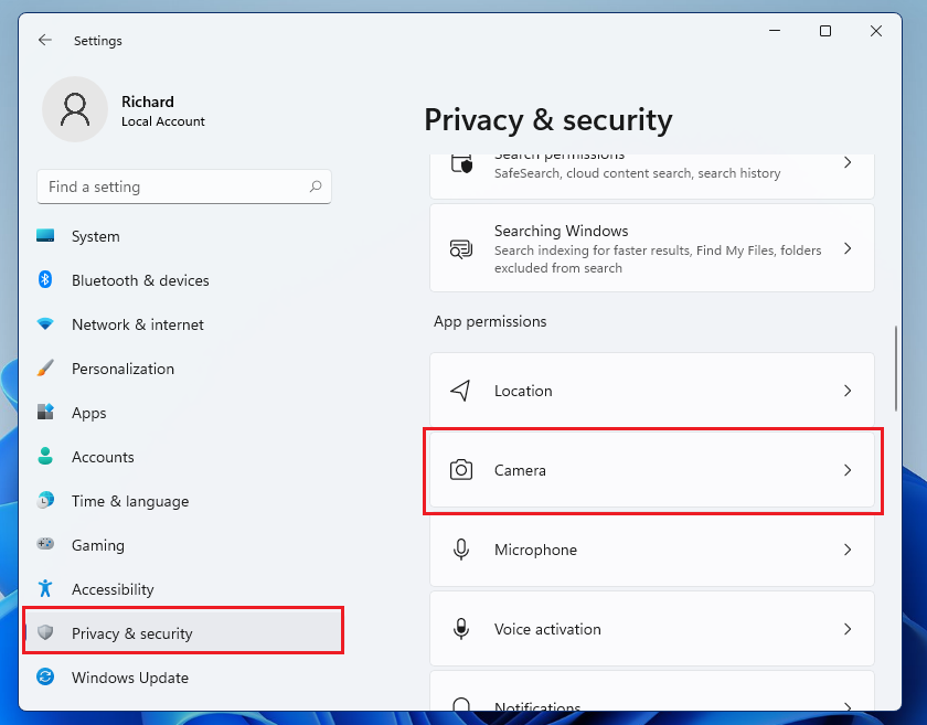 configurações de privacidade windows 11