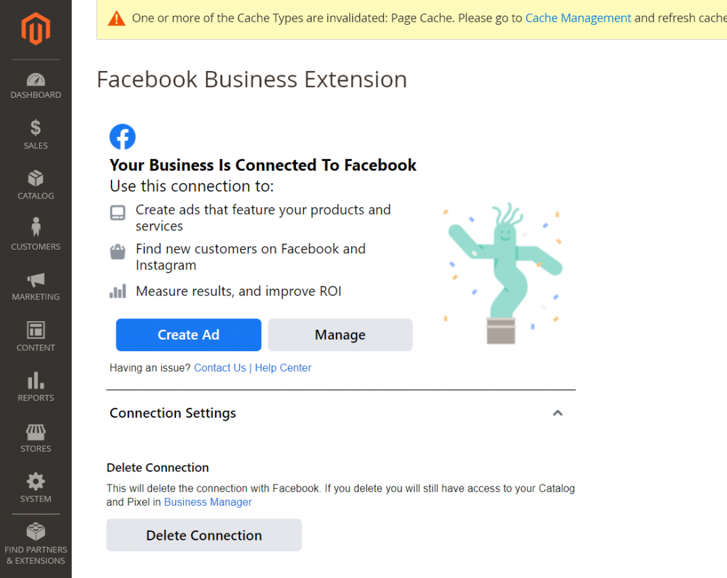 Facebook se conectará ao seu site Magento 2