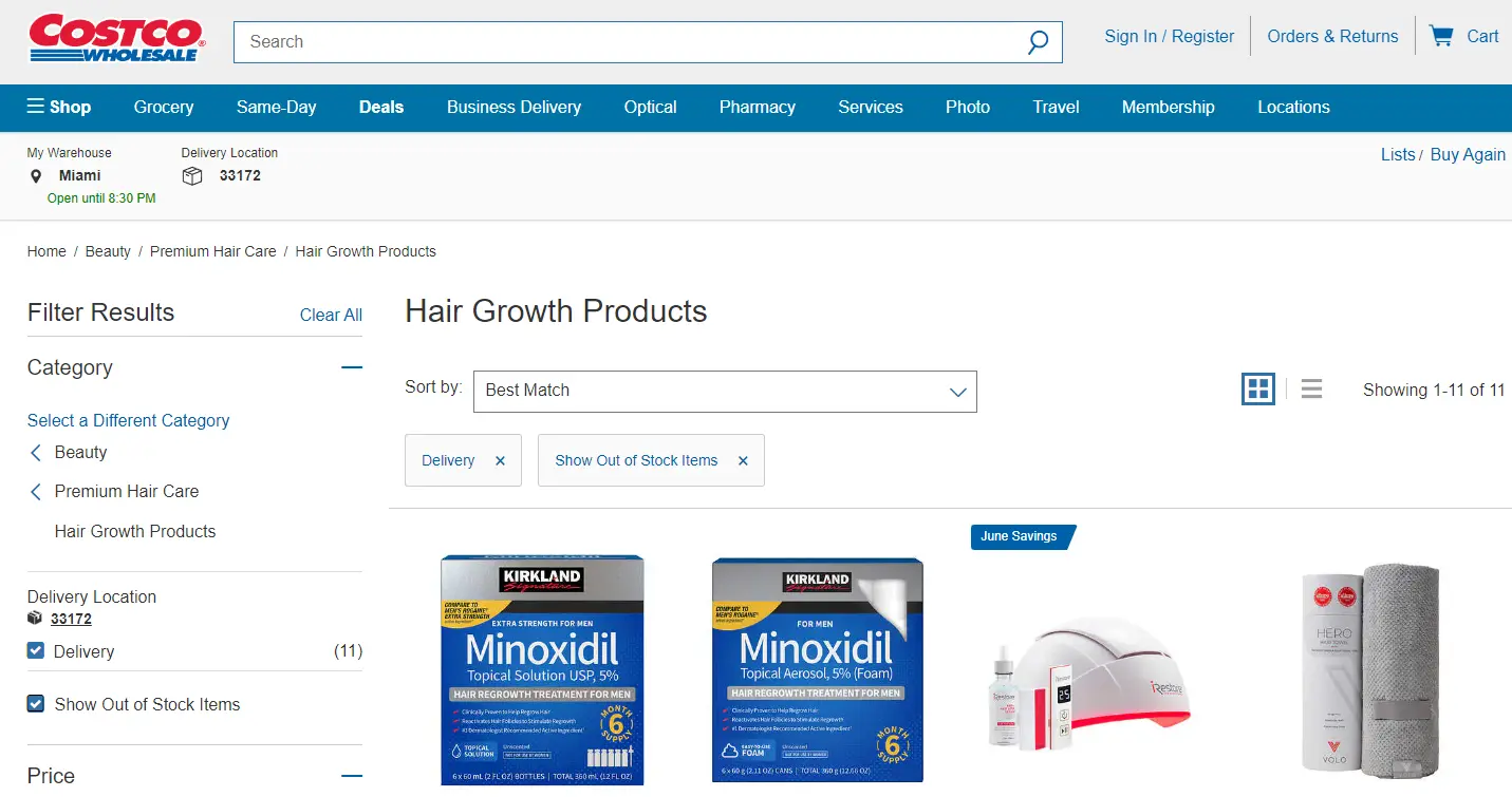 Costco Minoxidil