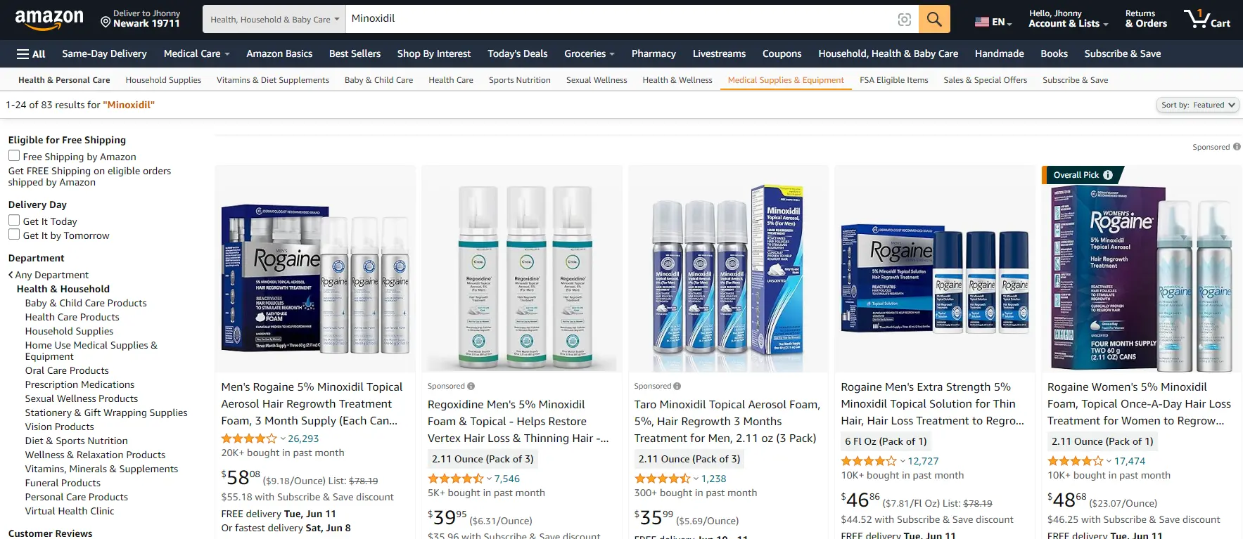 amazon minoxidil