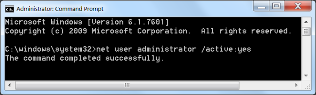 net user administrator active yes