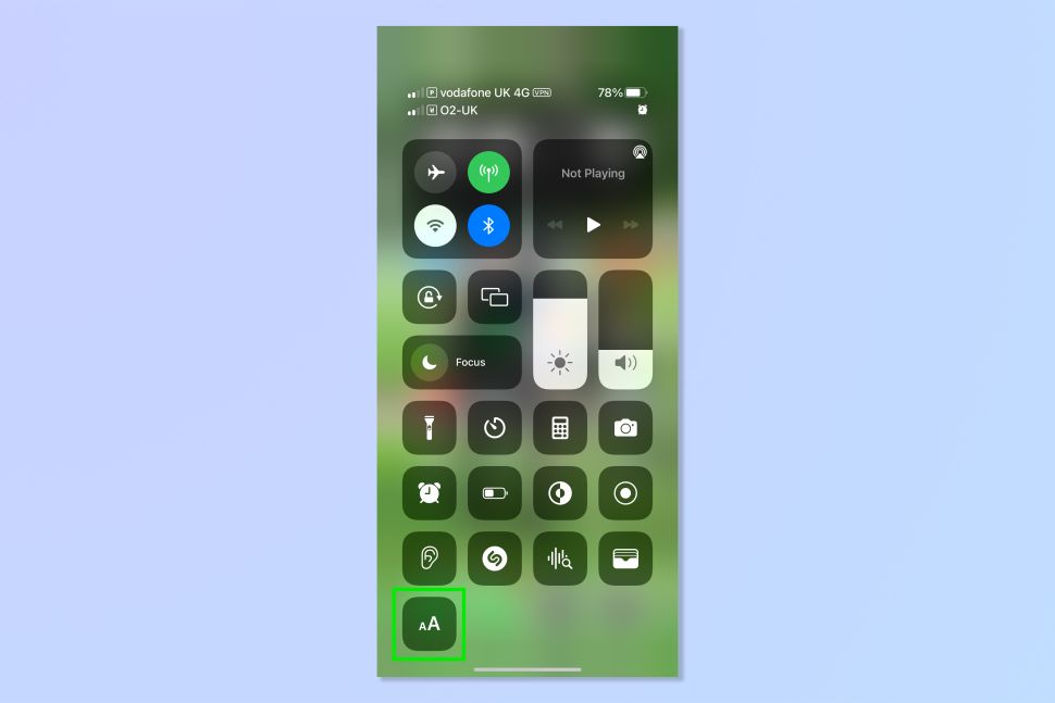 iPhone widget Tamanho do texto