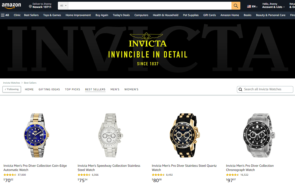 Amazon relógios Invicta