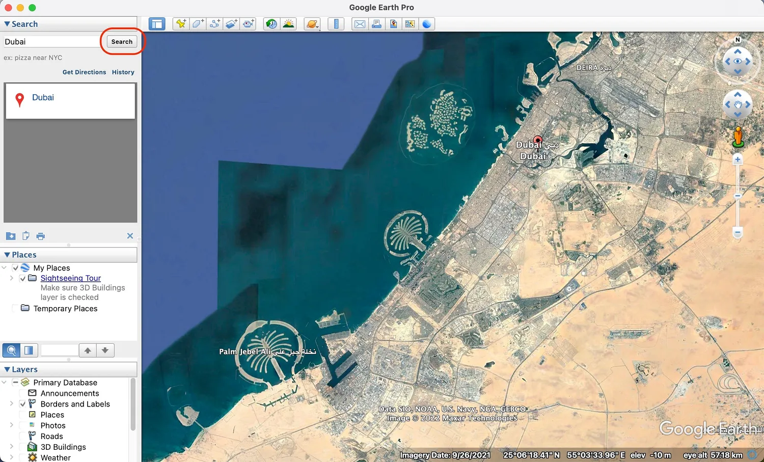 Verificar locais no Google Earth
