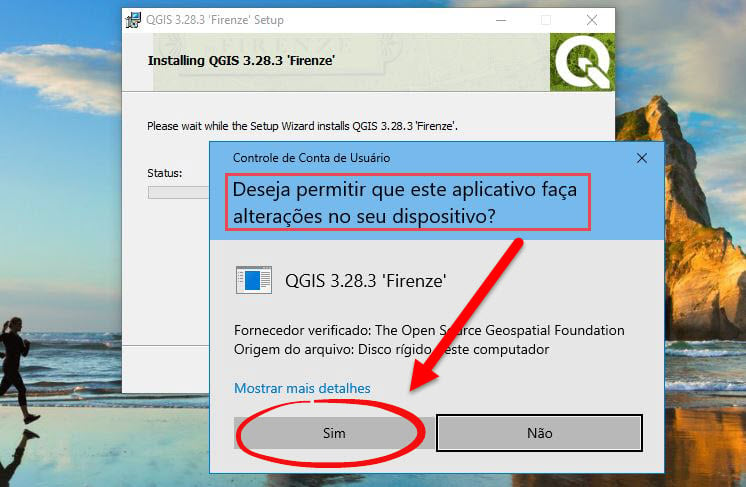 Permissão do Windows para o QGIS fazer alterações
