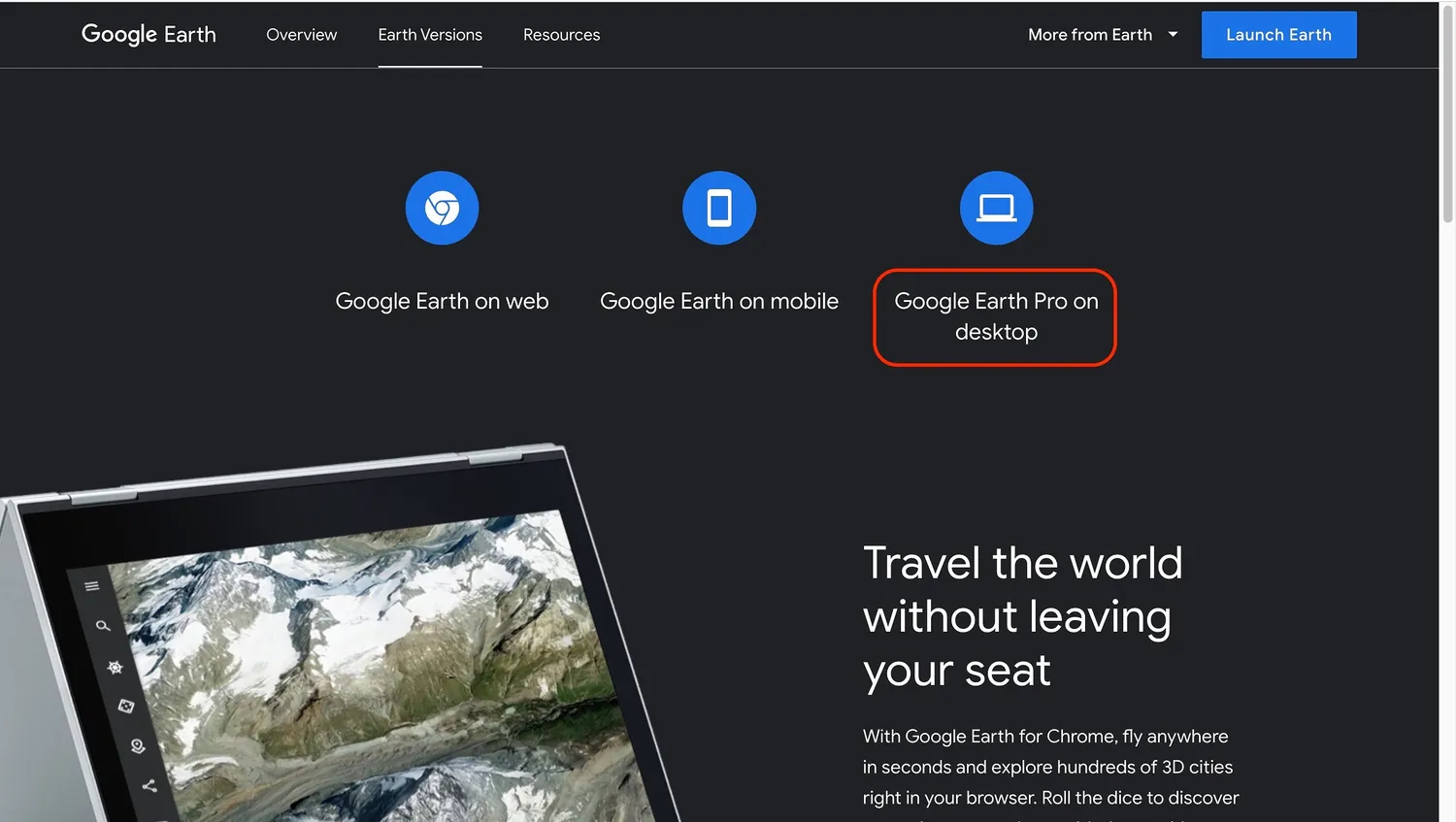 download do Google Earth Pro