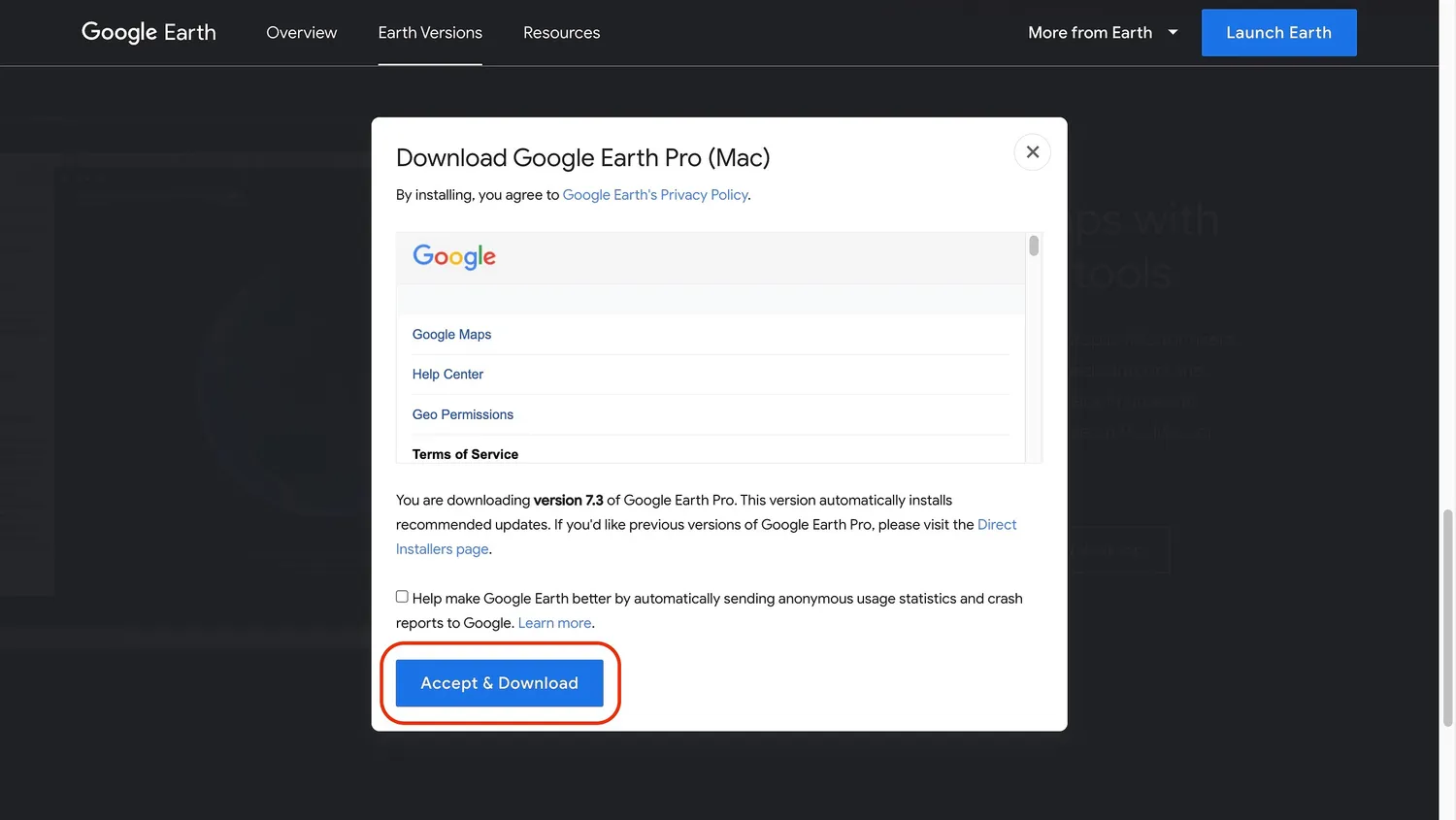 download Google Earth pro para Windows ou Mac