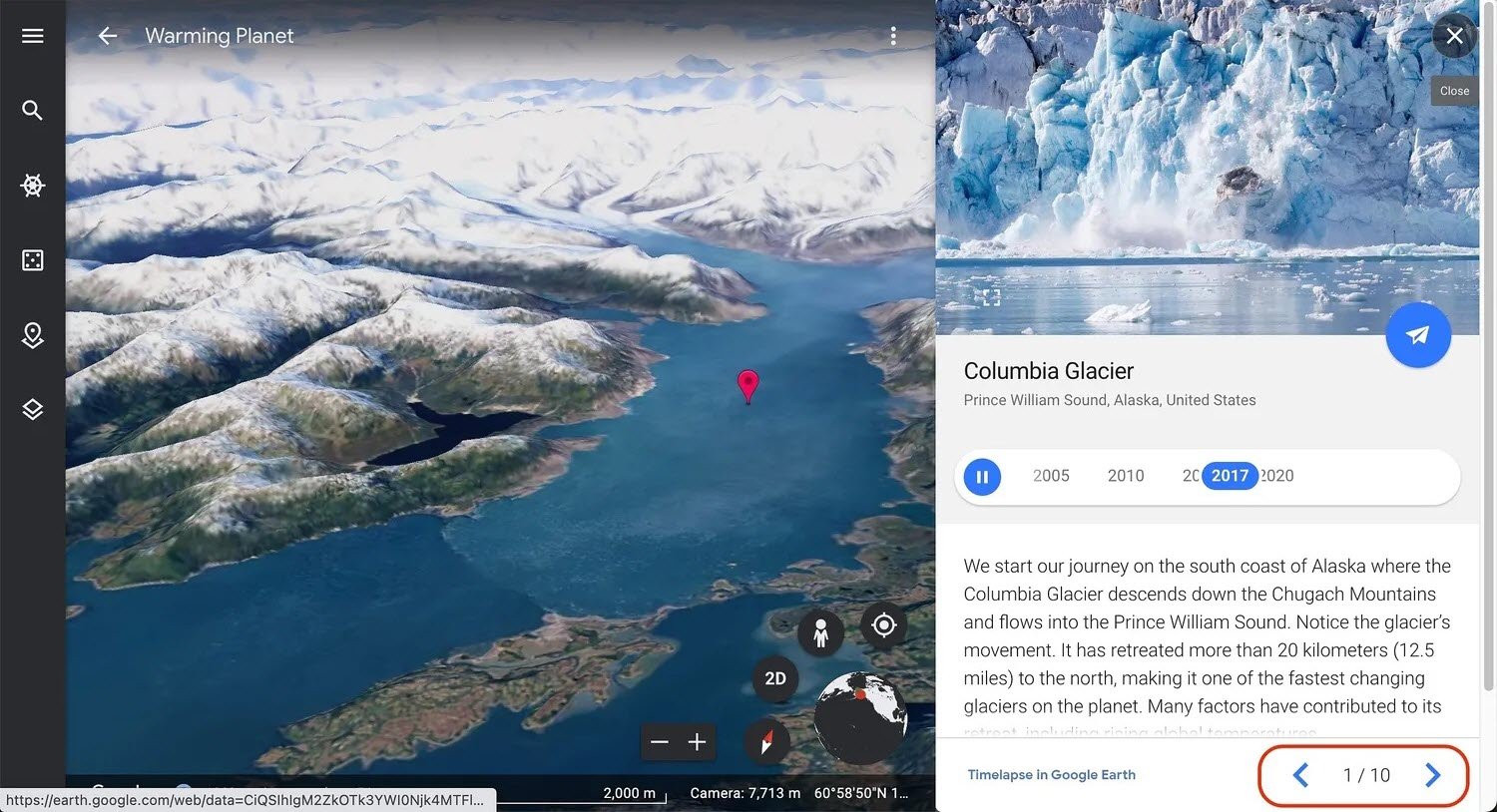 verificar histórias de lapso de tempo Google Earth