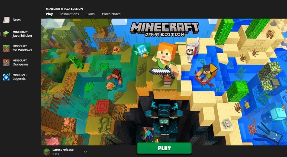 tela principal Minecraft
