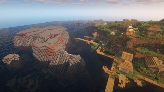 Coastal Minecraft village seed