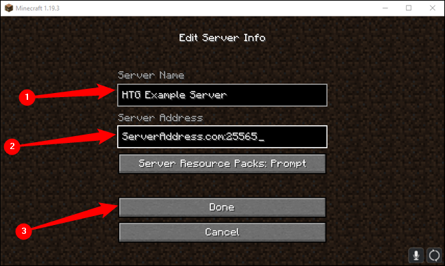 Minecraft editar nome do servidor