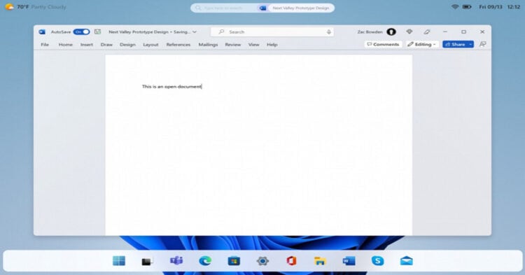 Captura de tela exposta no telão da Conferência de Desenvolvedores Build 2023, da Microsoft, demonstrando as novidades do Windows 12, em comparação com o Windows 11. 