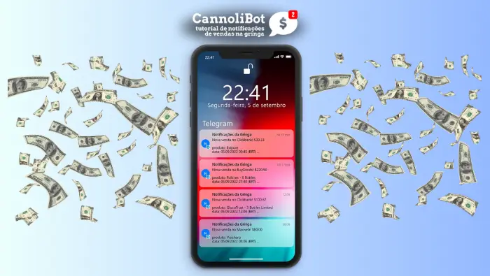 CannoliBot notificações de vendas na gringa