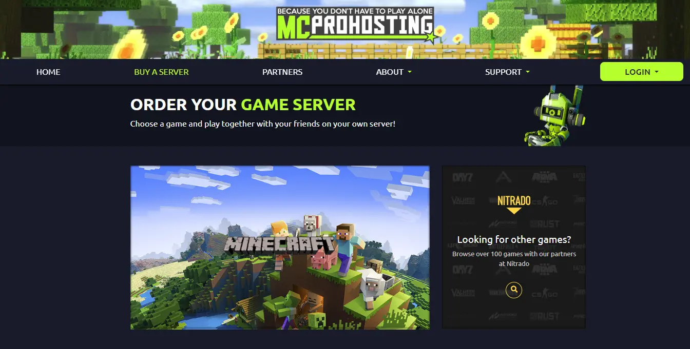 MCProHosting servidor Minecraft