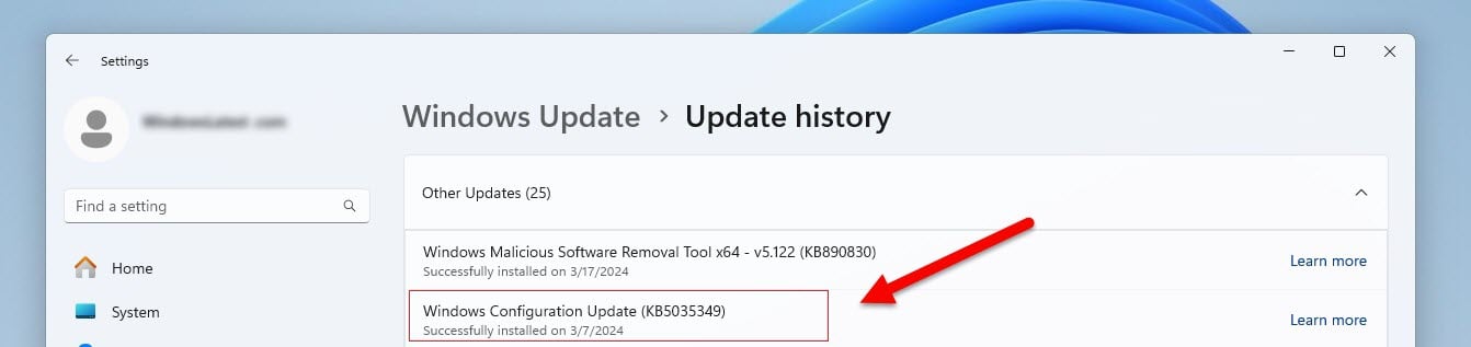 Windows Update KB5035349