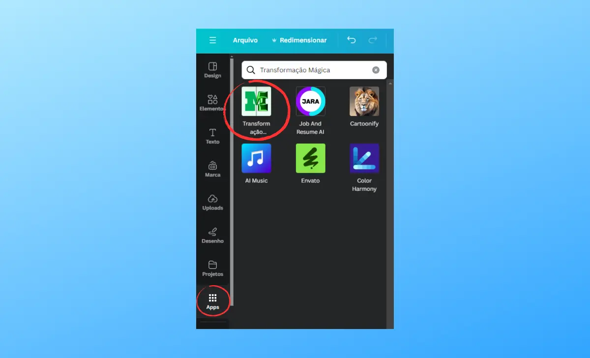 canva Transformação mágica app