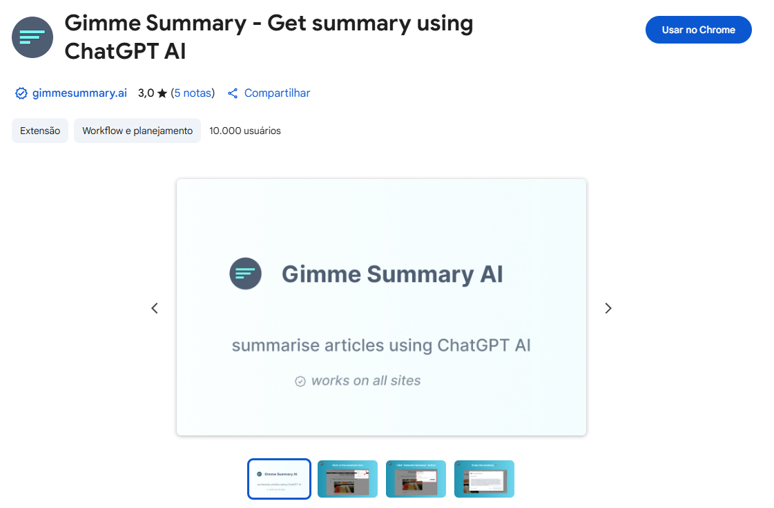 Gimme Summary extensao para resumir textos Gimme Summary extensao para resumir textos